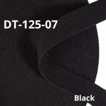 1 1/4 inch heavy cotton webbing strap black